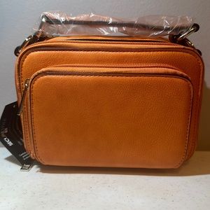 K. Carroll securestyle orange RFID lined crossbody strap vegan leather NWT